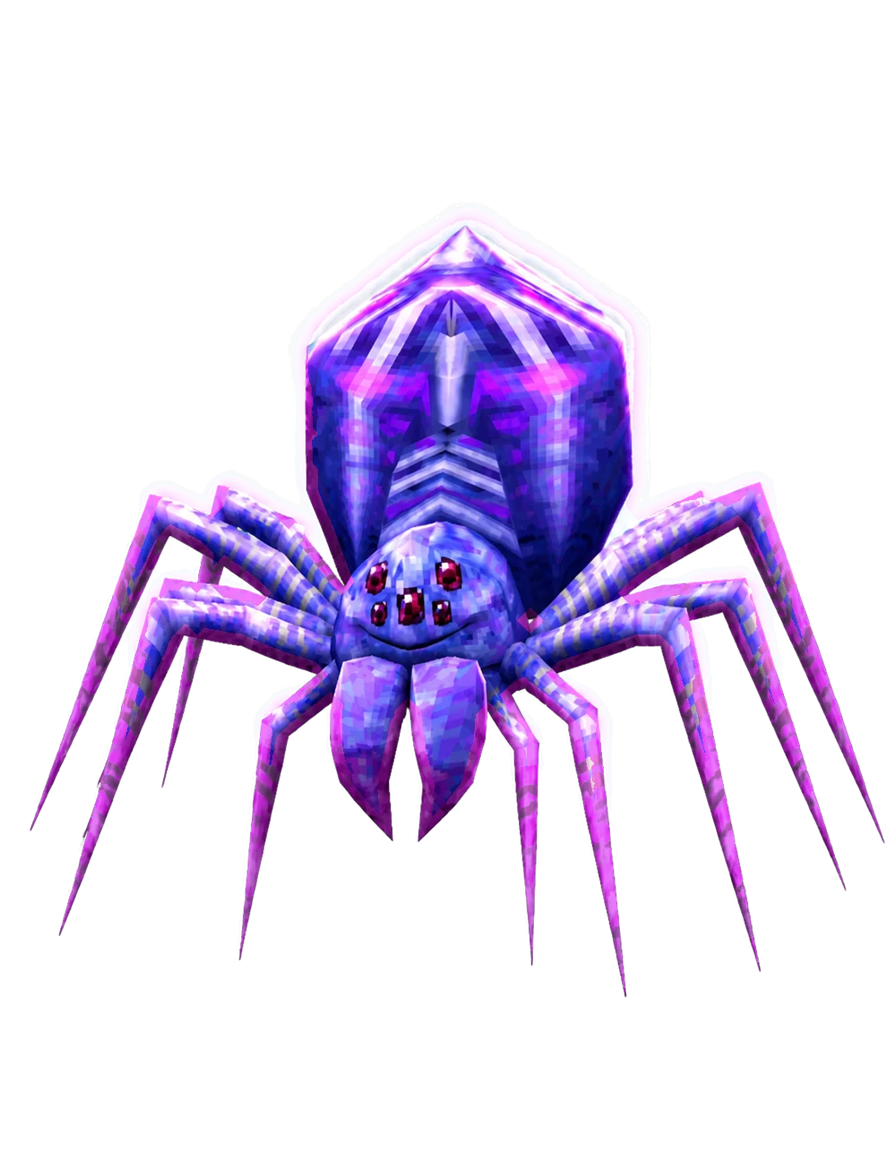 Spydur, a glowing violet spider